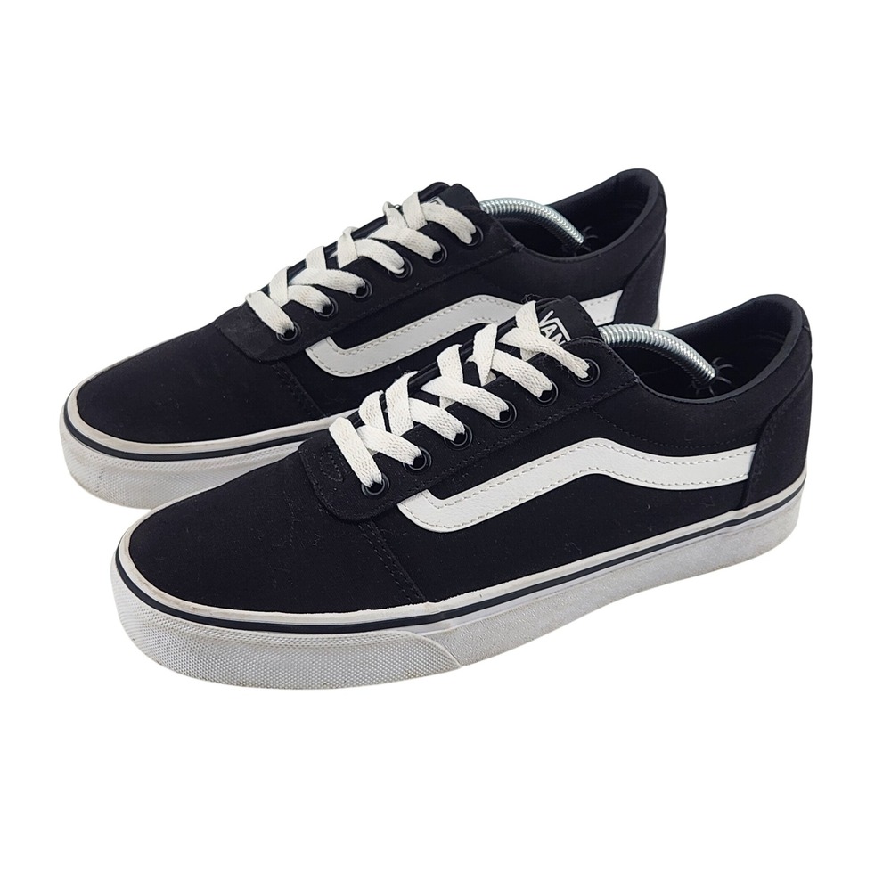 Vans Ward Sneakers Womens 9 Black White Skater Low Top Shoes